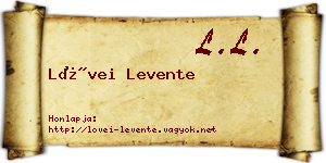 Lövei Levente névjegykártya