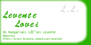 levente lovei business card